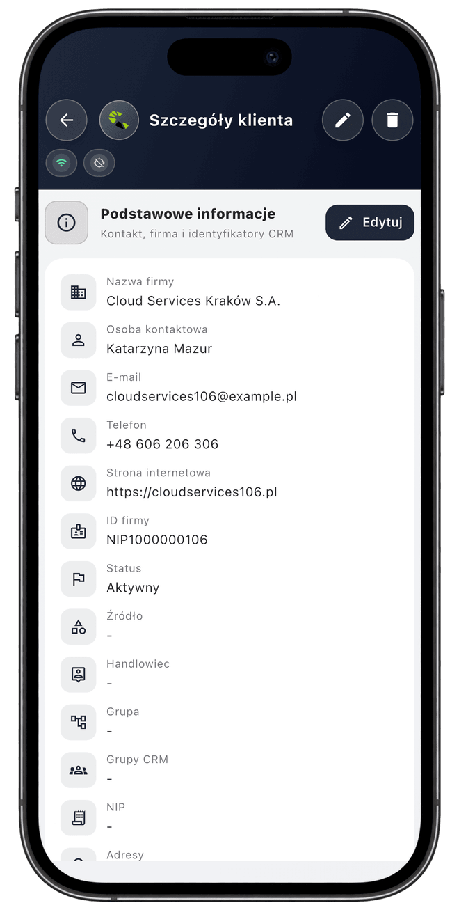 Centoro SFA — ekran aplikacji 17