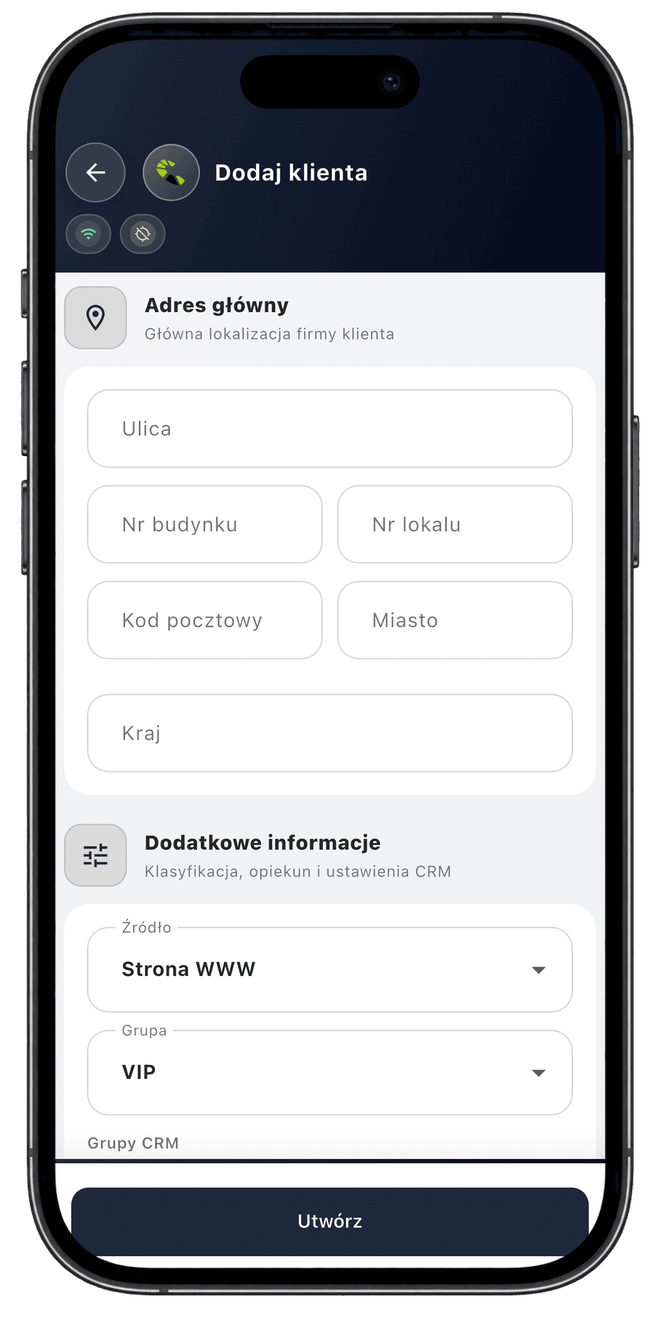 Centoro SFA — ekran aplikacji 20
