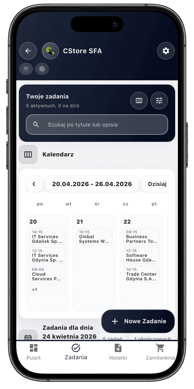 Centoro SFA — ekran aplikacji 25