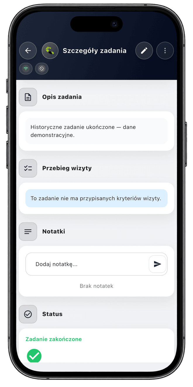 Centoro SFA — ekran aplikacji 28