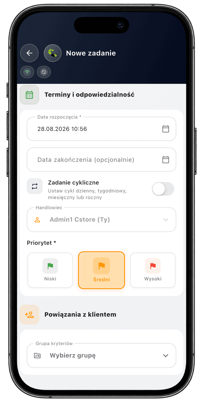 Centoro SFA — ekran aplikacji 30