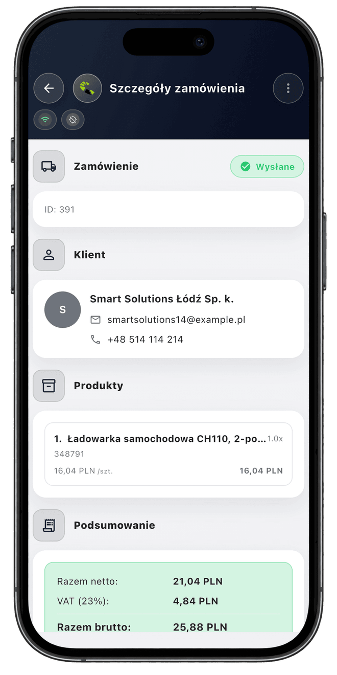 Centoro SFA — ekran aplikacji 37