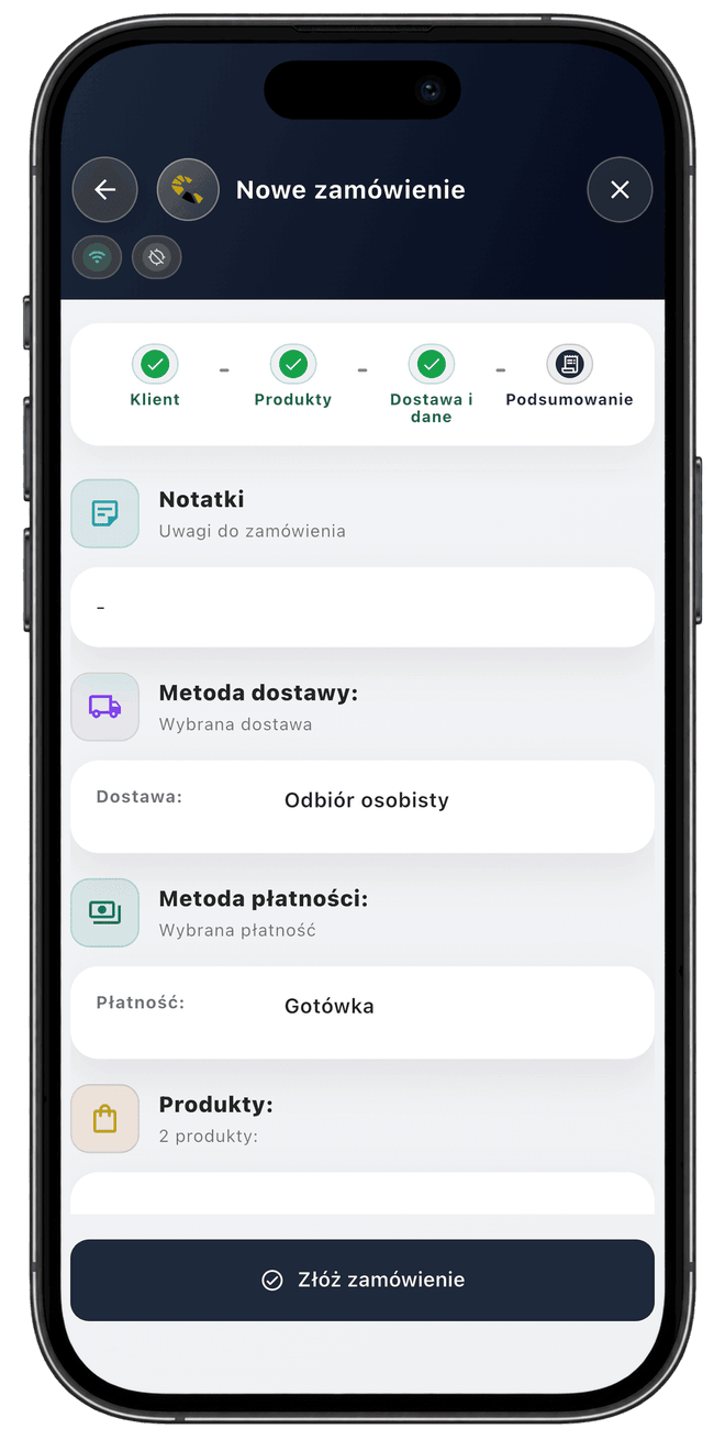 Centoro SFA — ekran aplikacji 52