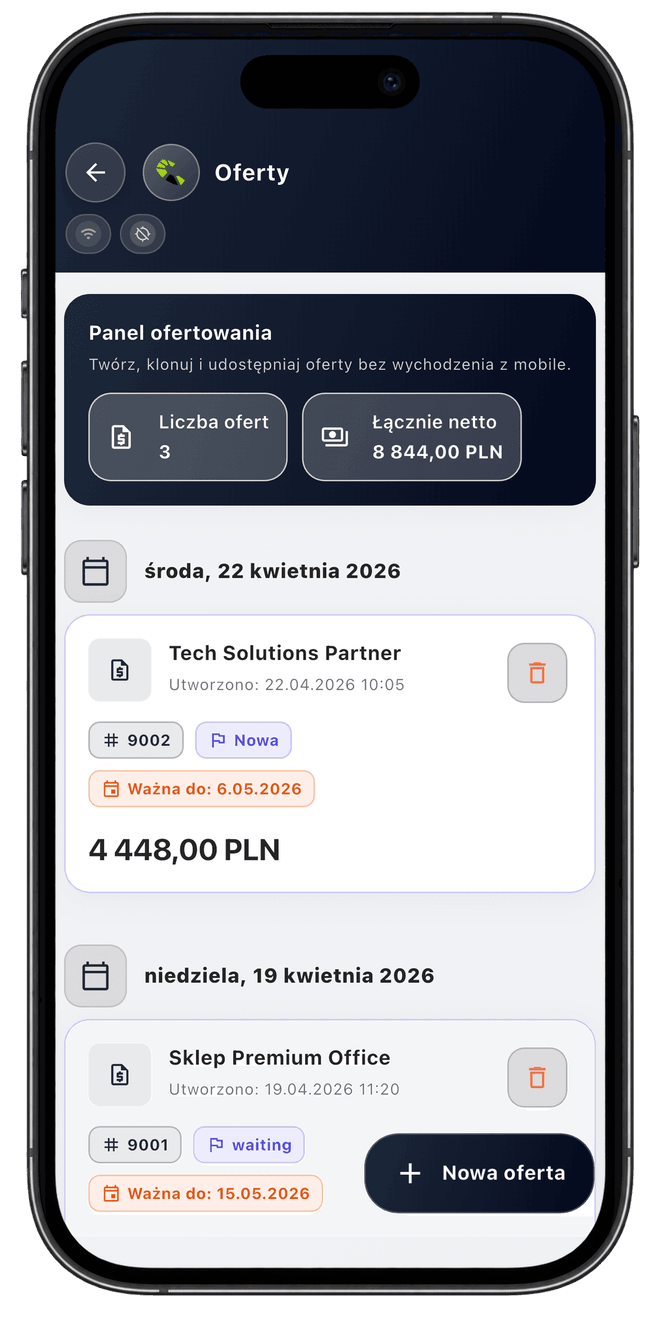 Centoro SFA — ekran aplikacji 54