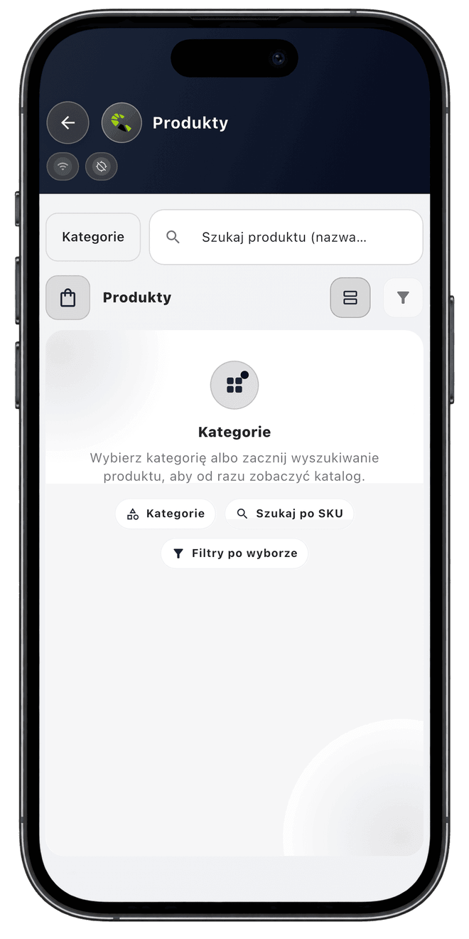 Centoro SFA — ekran aplikacji 65