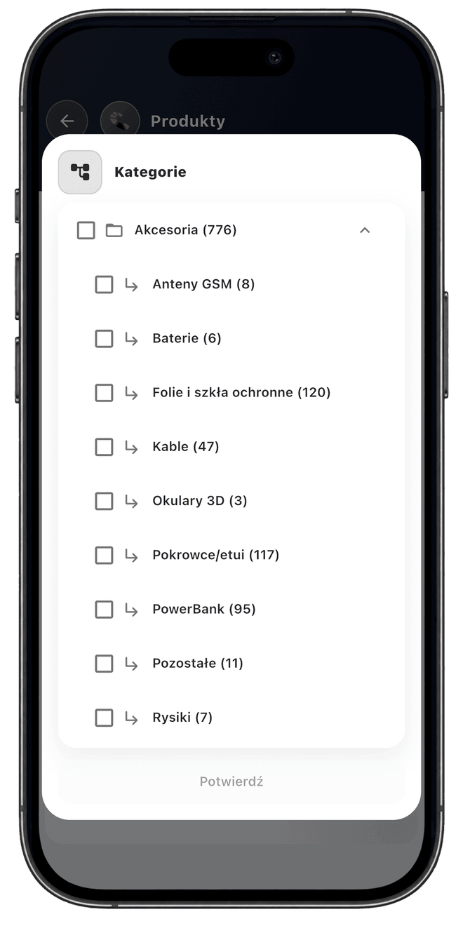Centoro SFA — ekran aplikacji 66