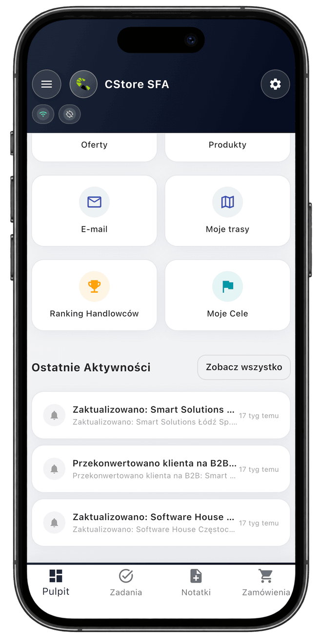 Centoro SFA — ekran aplikacji 7