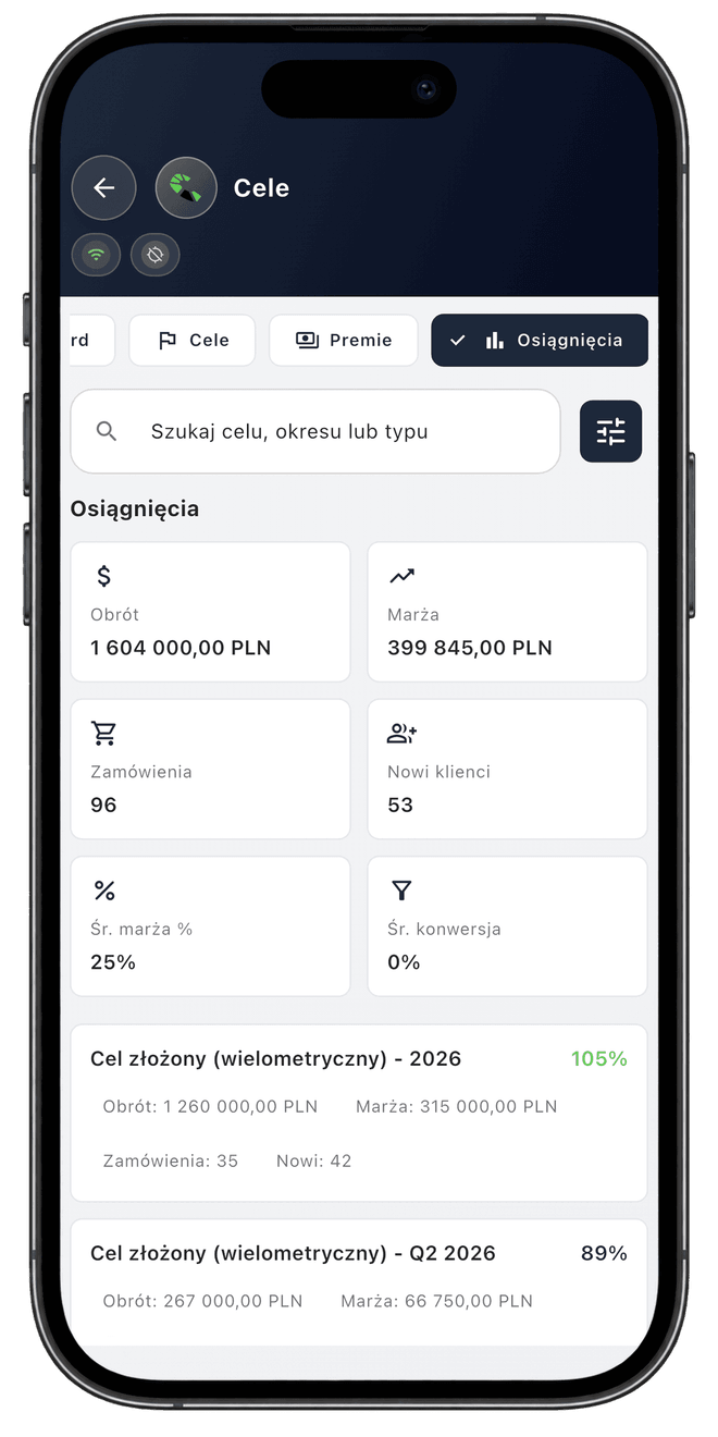 Centoro SFA — ekran aplikacji 72