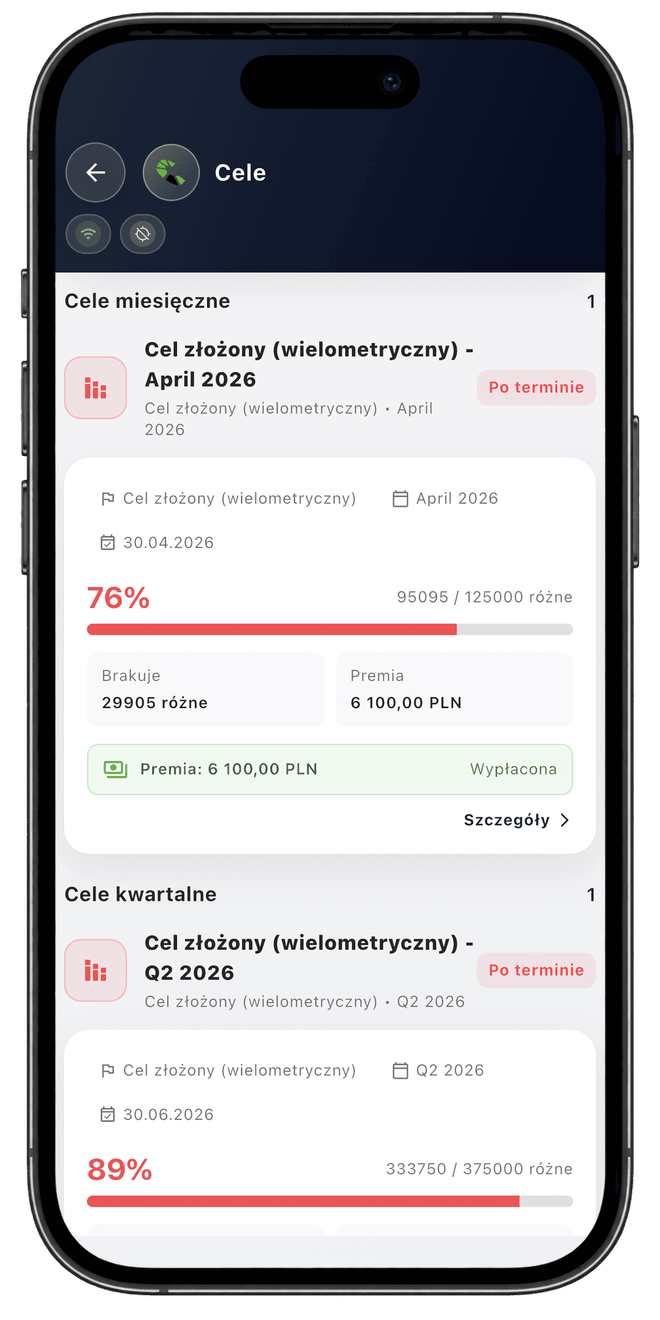 Centoro SFA — ekran aplikacji 74