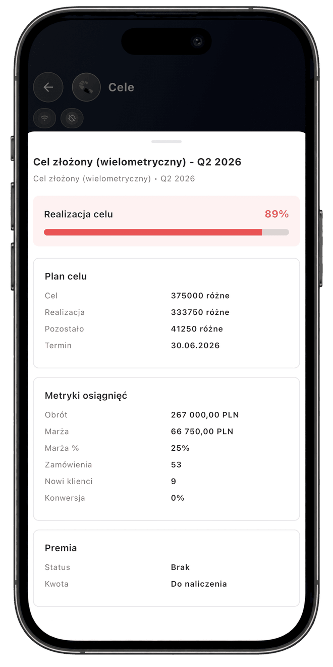 Centoro SFA — ekran aplikacji 75